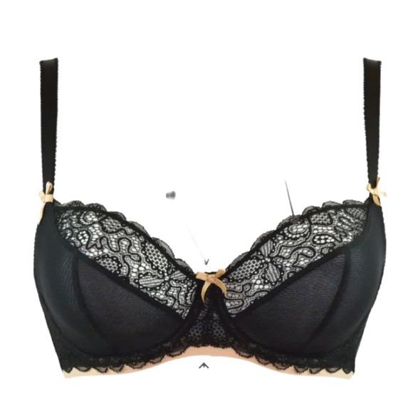 38K CURVY KATE Ellace Balcony Bra Black/Champagne - Picture 5 of 9